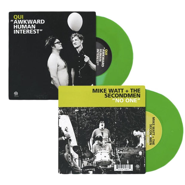Qui / Mike Watt + The Secondmen Split Green 7" Vinyl